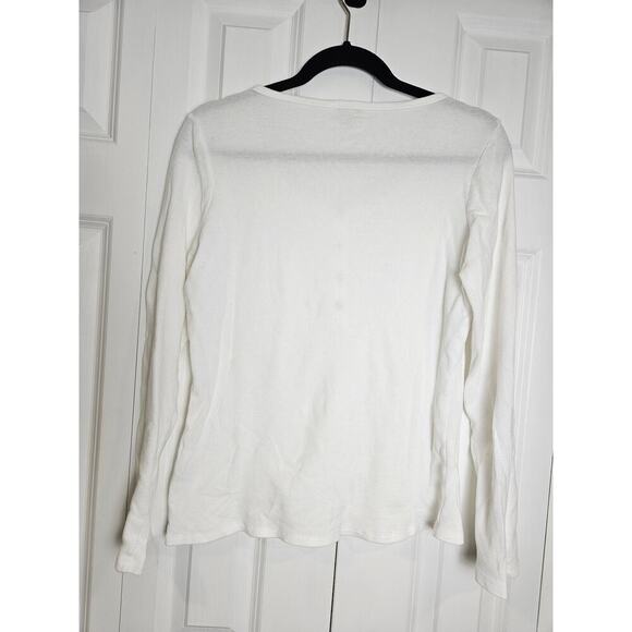 J Crew White Large Thermal Long Sleeve Women's - Picture 9 of 9